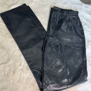 CLEARANCE - Abercrombie & Fitch Vegan Leather Straight High Rise Black Pants